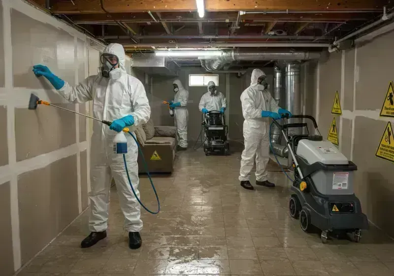 Basement Moisture Removal and Structural Drying process in Wolf Point, MT